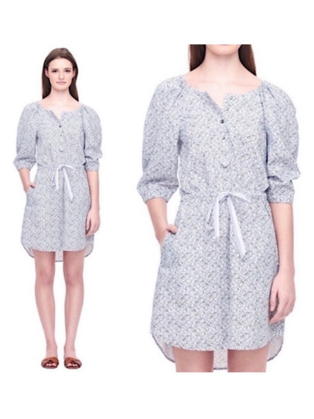Rebecca Taylor Meadow Floral Poplin Dress Large
